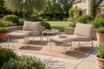 44290 Armless Outdoor Lounge Set with Ottomans – 2 Armless Chairs, 2 Ottomans & Square Coffee Table - Image 2