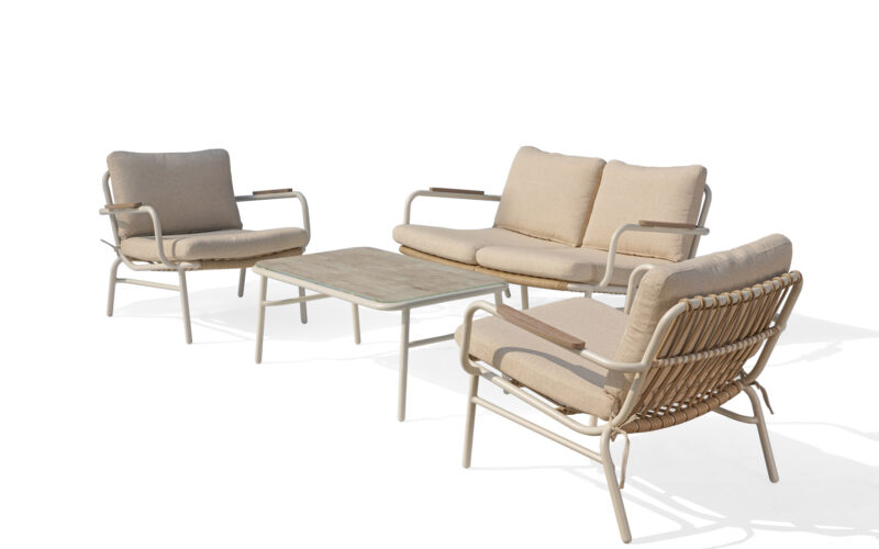 Handwoven coarse round rattan with a natural appearance