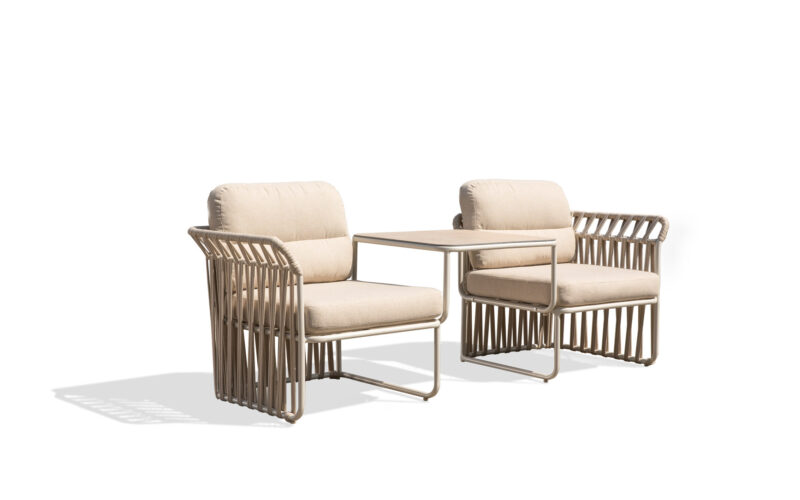 53200 modern outdoor lounge chair set with woven strap detail