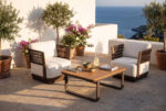 Outdoor Rope Lounge Set with Deep Cushions and Aluminum Frame 53771 - Image 4