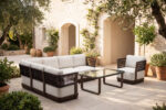 Outdoor Rope Corner Sofa Set with Deep Cushions and Aluminum Frame 53774 - Image 2